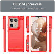 For Motorola Moto X50 Ultra Carbon Fiber Brushed Texture TPU Phone Case(Red)