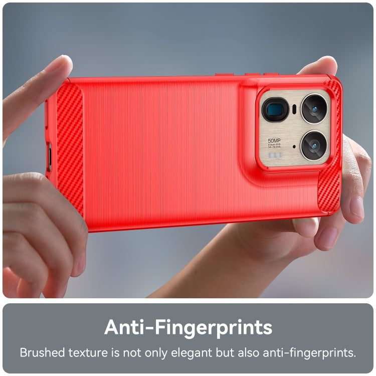 For Motorola Moto X50 Ultra Carbon Fiber Brushed Texture TPU Phone Case(Red)
