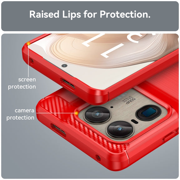 For Motorola Moto X50 Ultra Carbon Fiber Brushed Texture TPU Phone Case(Red)
