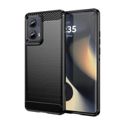 For Motorola Edge 2024 Carbon Fiber Brushed Texture TPU Phone Case(Black)