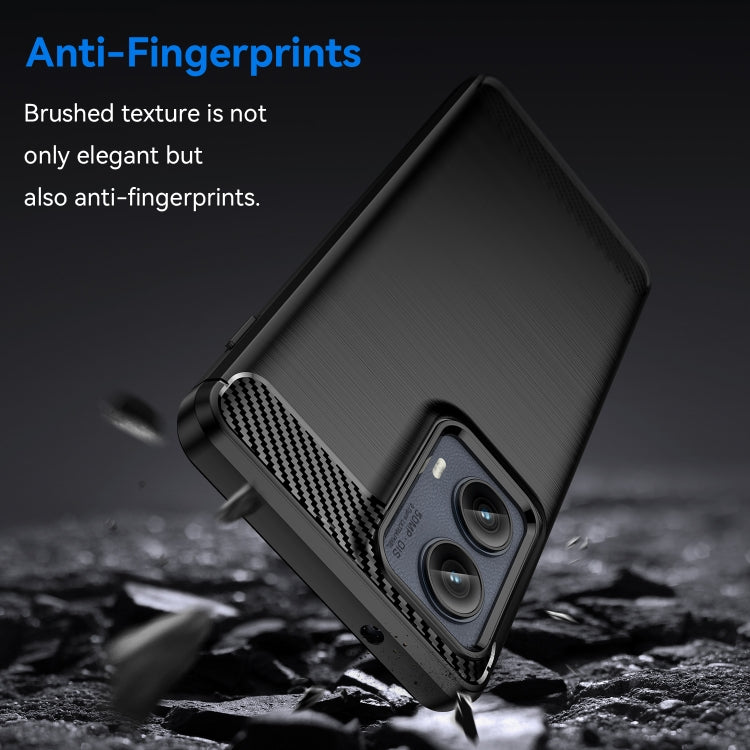 For Motorola Edge 2024 Carbon Fiber Brushed Texture TPU Phone Case(Black)