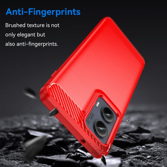 For Motorola Edge 2024 Carbon Fiber Brushed Texture TPU Phone Case(Red)