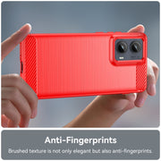 For Motorola Edge 2024 Carbon Fiber Brushed Texture TPU Phone Case(Red)