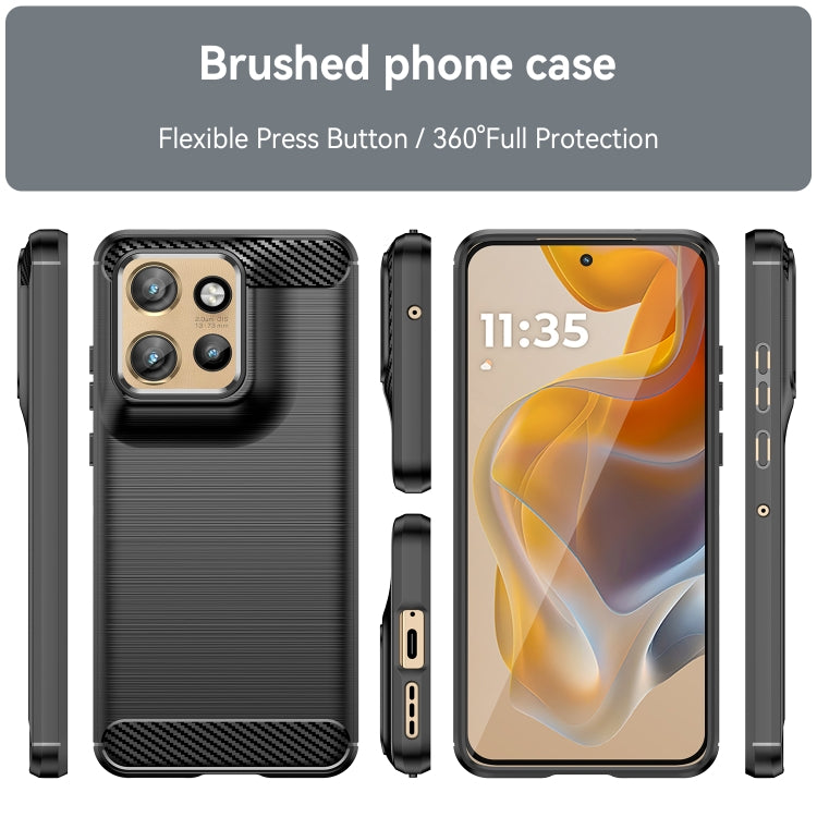 For Motorola Edge 50 Neo Carbon Fiber Brushed Texture TPU Phone Case(Black)