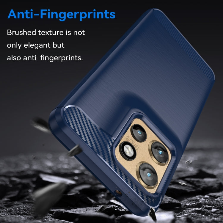 For Motorola Edge 50 Neo Carbon Fiber Brushed Texture TPU Phone Case(Blue)