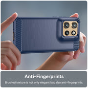 For Motorola Moto S50 Carbon Fiber Brushed Texture TPU Phone Case(Blue)