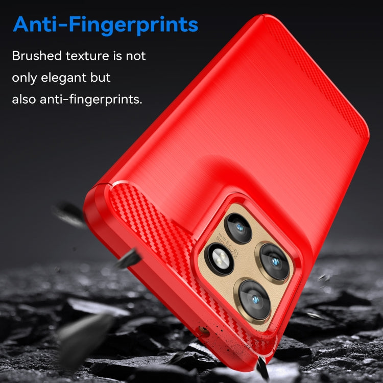 For Motorola Moto S50 Carbon Fiber Brushed Texture TPU Phone Case(Red)
