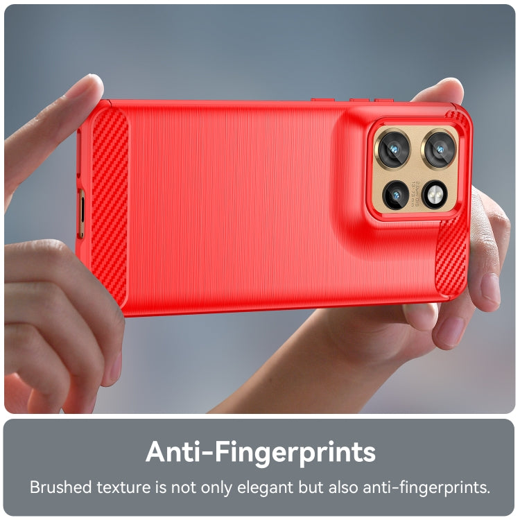 For Motorola Moto S50 Carbon Fiber Brushed Texture TPU Phone Case(Red)