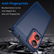 For Motorola Moto G35 5G Carbon Fiber Brushed Texture TPU Phone Case(Blue)