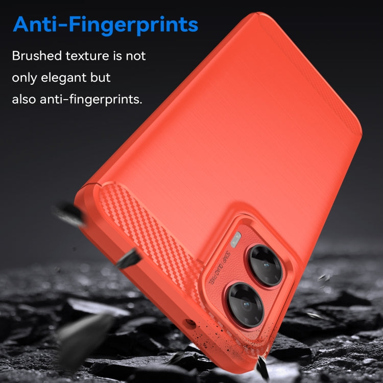 For Motorola Moto G35 5G Carbon Fiber Brushed Texture TPU Phone Case(Red)