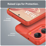 For Motorola Moto G35 5G Carbon Fiber Brushed Texture TPU Phone Case(Red)