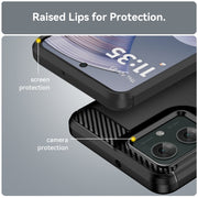 For Motorola Moto G55 5G Carbon Fiber Brushed Texture TPU Phone Case(Black)