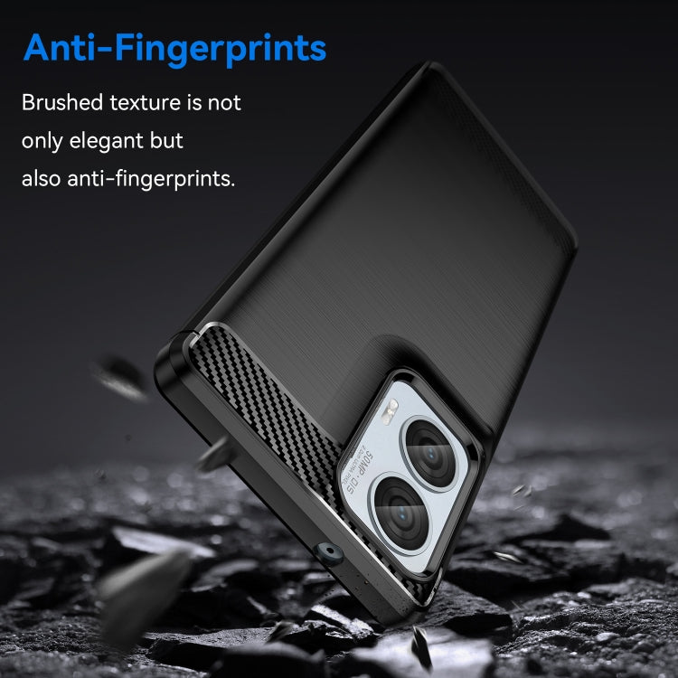 For Motorola Moto G85 Carbon Fiber Brushed Texture TPU Phone Case(Black)