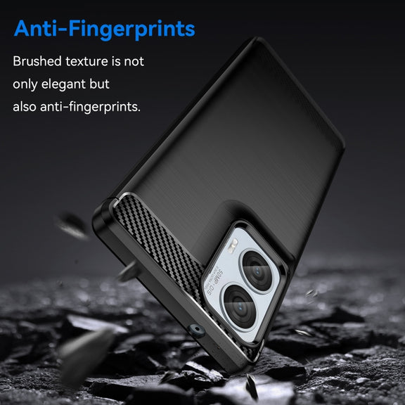 For Motorola Moto G85 Carbon Fiber Brushed Texture TPU Phone Case(Black)
