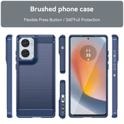 For Motorola S50 Neo Carbon Fiber Brushed Texture TPU Phone Case(Blue)