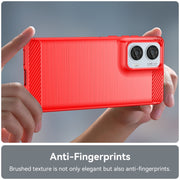 For Motorola S50 Neo Carbon Fiber Brushed Texture TPU Phone Case(Red)