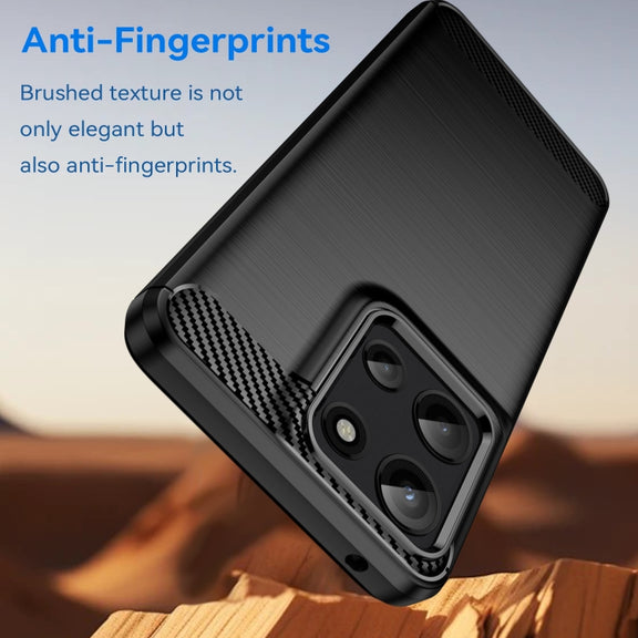 For Motorola Moto G 5G 2025 Carbon Fiber Brushed Texture TPU Phone Case(Black)