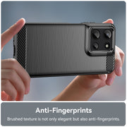 For Motorola Moto G 5G 2025 Carbon Fiber Brushed Texture TPU Phone Case(Black)
