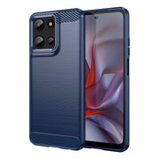 For Motorola Moto G Play 2025 Carbon Fiber Brushed Texture TPU Phone Case(Blue)