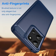 For Motorola Moto G Play 2025 Carbon Fiber Brushed Texture TPU Phone Case(Blue)