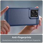 For Motorola Moto G Play 2025 Carbon Fiber Brushed Texture TPU Phone Case(Blue)