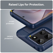 For Motorola Moto G Play 2025 Carbon Fiber Brushed Texture TPU Phone Case(Blue)