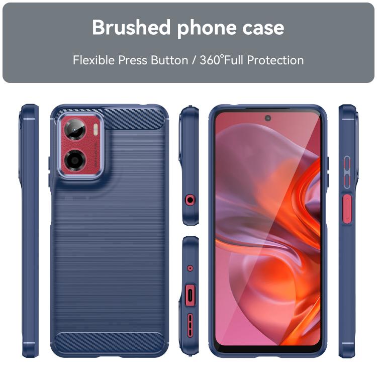 For Motorola Moto G05 Carbon Fiber Brushed Texture TPU Phone Case(Blue)
