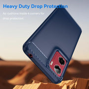 For Motorola Moto G05 Carbon Fiber Brushed Texture TPU Phone Case(Blue)
