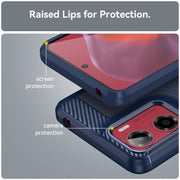For Motorola Moto G05 Carbon Fiber Brushed Texture TPU Phone Case(Blue)