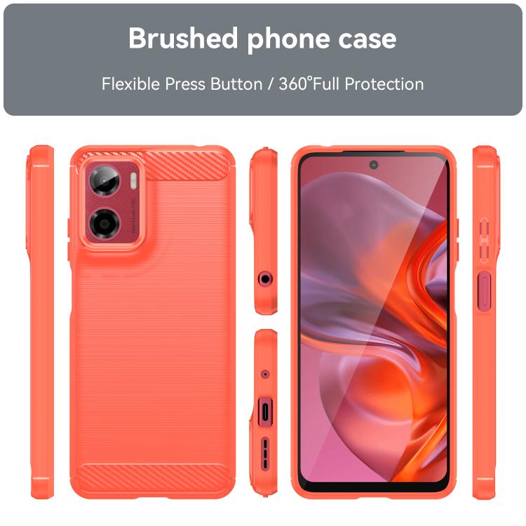 For Motorola Moto G05 Carbon Fiber Brushed Texture TPU Phone Case(Red)