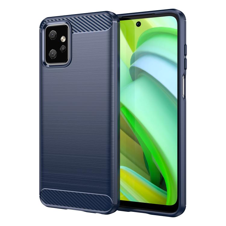 For Motorola Moto G Power 2023 Carbon Fiber Brushed Texture TPU Phone Case(Blue)