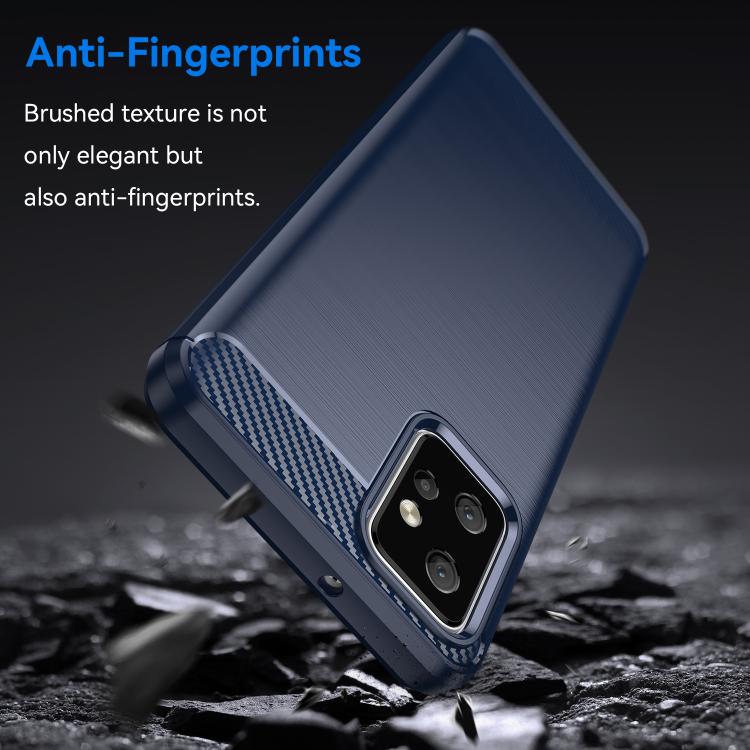 For Motorola Moto G Power 2023 Carbon Fiber Brushed Texture TPU Phone Case(Blue)