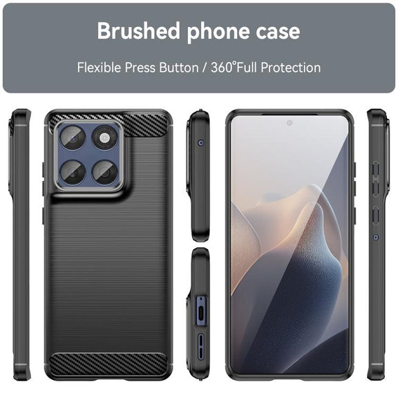 For Motorola Edge 60 Fusion Carbon Fiber Brushed Texture TPU Phone Case(Black)