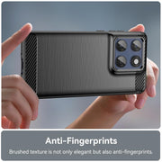 For Motorola Edge 60 Fusion Carbon Fiber Brushed Texture TPU Phone Case(Black)