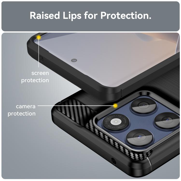 For Motorola Edge 60 Fusion Carbon Fiber Brushed Texture TPU Phone Case(Black)