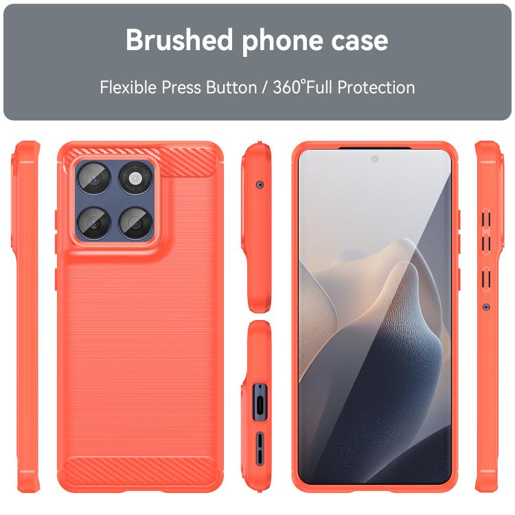 For Motorola Edge 60 Fusion Carbon Fiber Brushed Texture TPU Phone Case(Red)