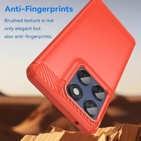 For Motorola Edge 60 Fusion Carbon Fiber Brushed Texture TPU Phone Case(Red)