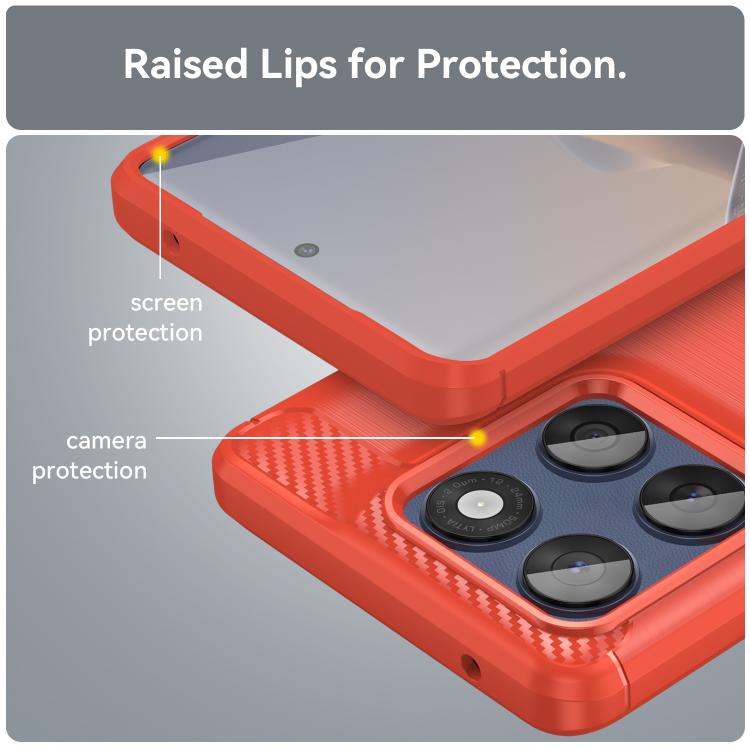 For Motorola Edge 60 Fusion Carbon Fiber Brushed Texture TPU Phone Case(Red)