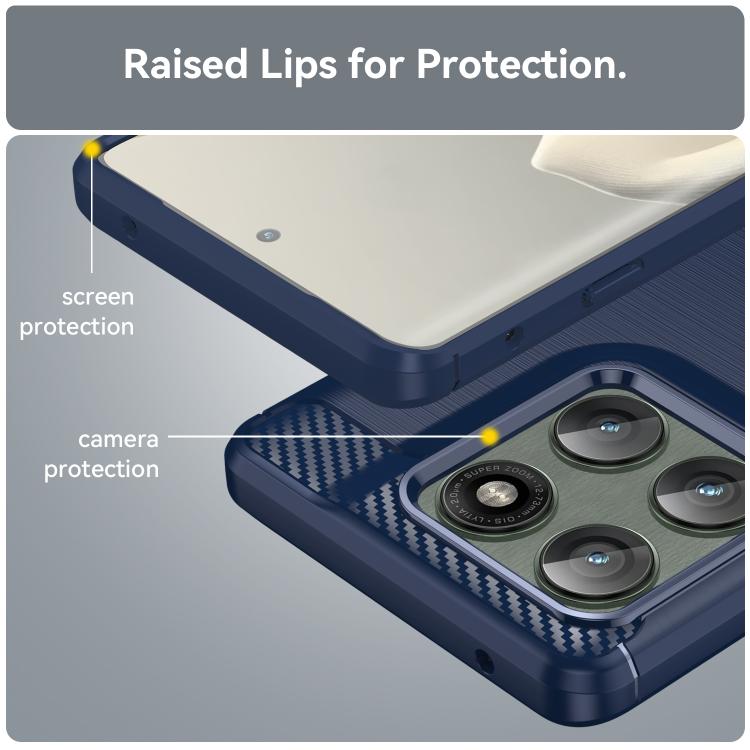 For Motorola Edge 5G 2025 Carbon Fiber Brushed Texture TPU Phone Case(Blue)