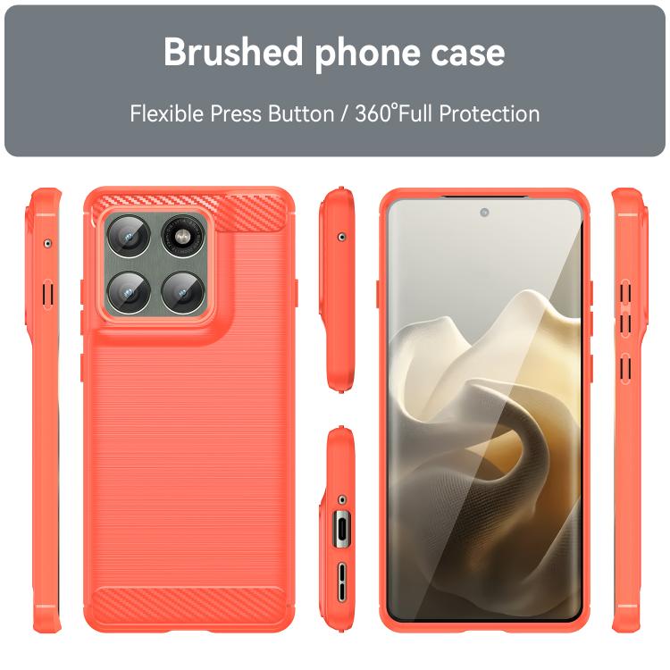 For Motorola Edge 5G 2025 Carbon Fiber Brushed Texture TPU Phone Case(Red)