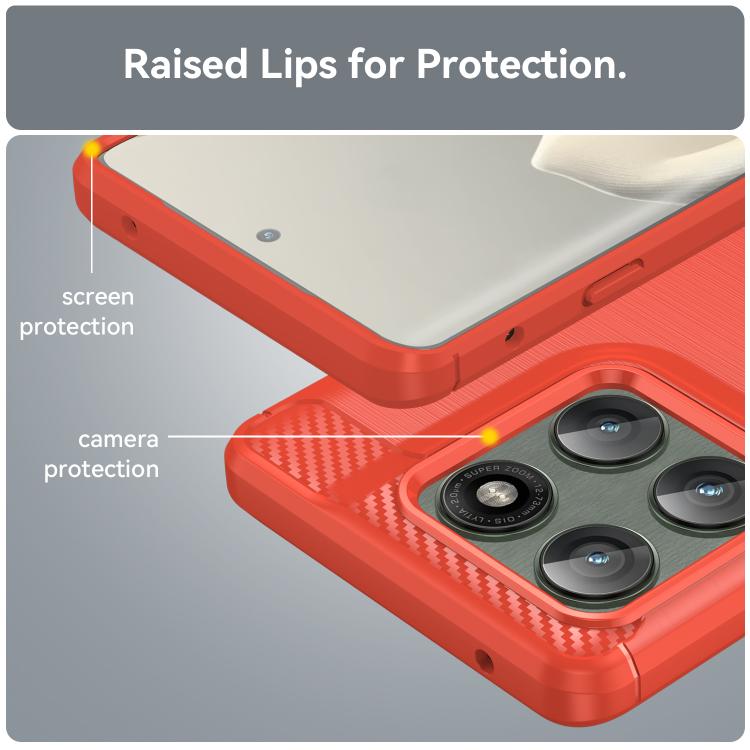 For Motorola Edge 5G 2025 Carbon Fiber Brushed Texture TPU Phone Case(Red)