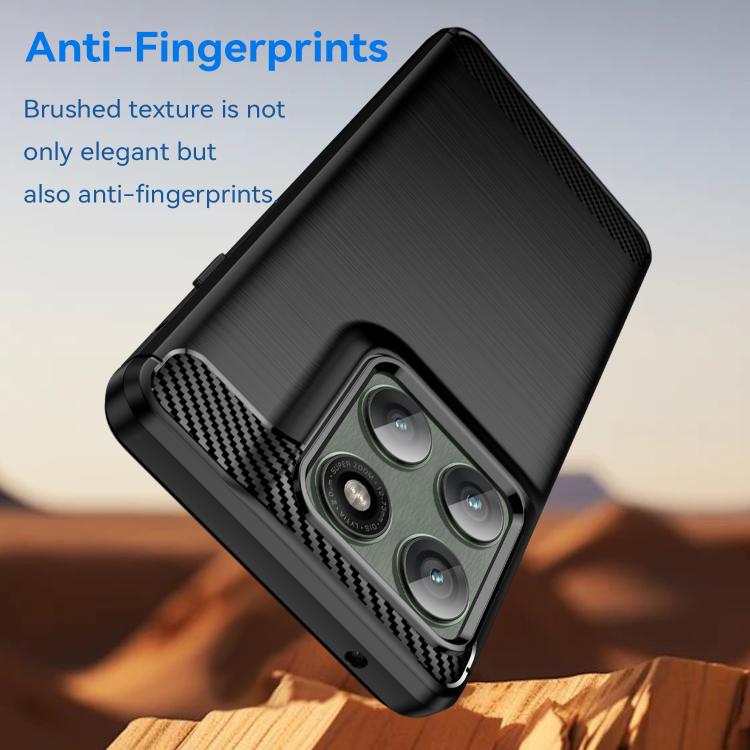 For Motorola Edge 60 Pro Carbon Fiber Brushed Texture TPU Phone Case(Black)