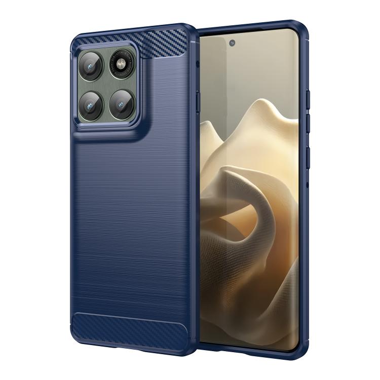For Motorola Edge 60 Pro Carbon Fiber Brushed Texture TPU Phone Case(Blue)