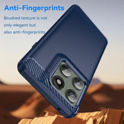 For Motorola Edge 60 Pro Carbon Fiber Brushed Texture TPU Phone Case(Blue)