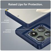For Motorola Edge 60 Pro Carbon Fiber Brushed Texture TPU Phone Case(Blue)
