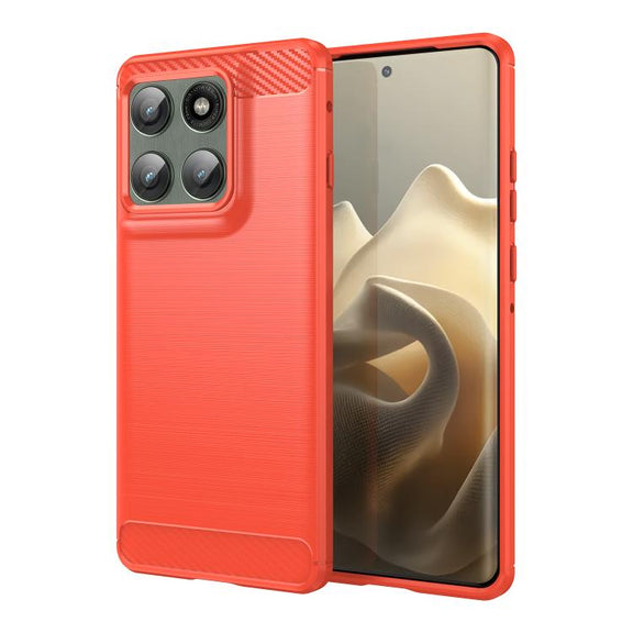 For Motorola Edge 60 Pro Carbon Fiber Brushed Texture TPU Phone Case(Red)