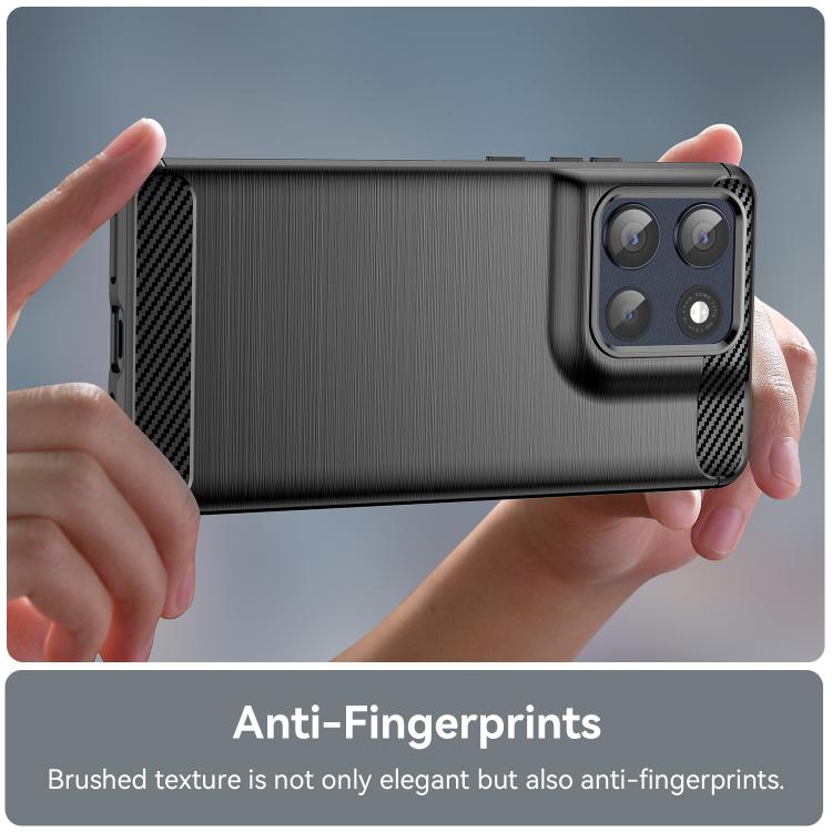For Motorola Moto G86 5G Carbon Fiber Brushed Texture TPU Phone Case(Black)