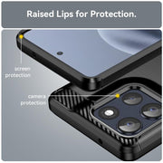For Motorola Moto G86 5G Carbon Fiber Brushed Texture TPU Phone Case(Black)