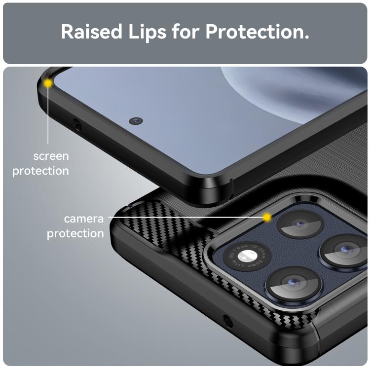 For Motorola Moto G86 5G Carbon Fiber Brushed Texture TPU Phone Case(Black)