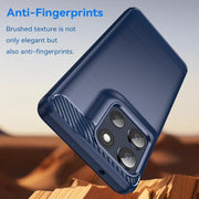 For Motorola Moto G86 5G Carbon Fiber Brushed Texture TPU Phone Case(Blue)